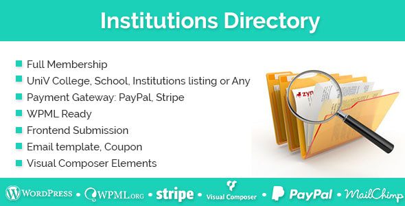 Institutions Directory v1.3.4 目录列表信息创建管理插件下载
