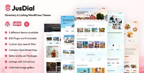 JusDial 1.1.6 – 目录与列表类 WordPress 主题下载