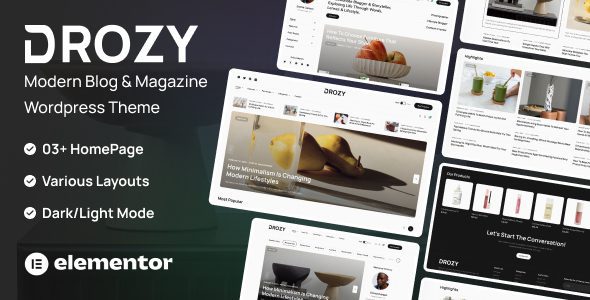 Drozy v1.0.0 – 现代博客与杂志类 WordPress 主题下载