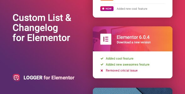 Logger v1.0.10 – Elementor 更新日志与自定义列表插件下载