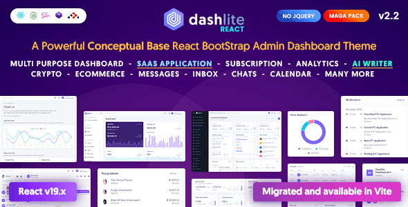 DashLite 2.2 – React 管理后台模板下载