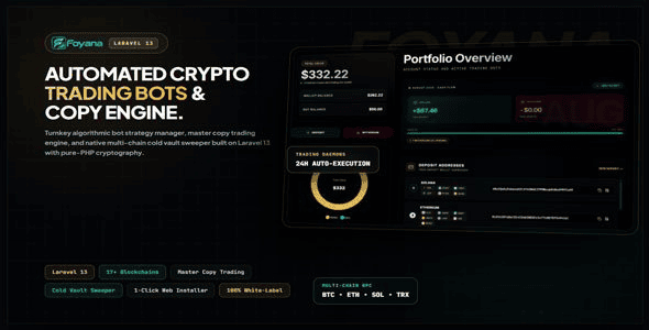 Foyana v1.0 – 区块链人工智能机器人交易 PHP 脚本源码下载