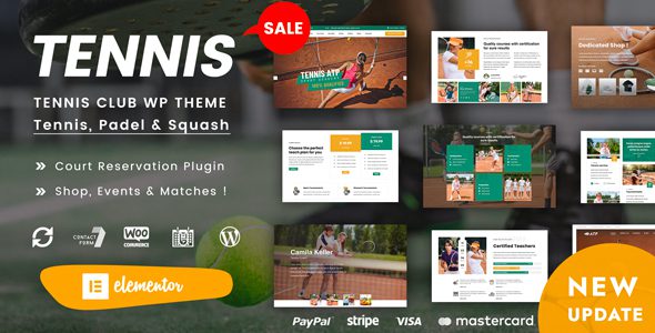 Spyn v2.0 – 网球俱乐部 WordPress 主题下载