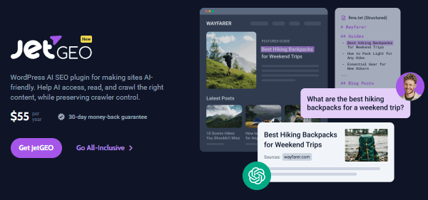 JetGEO v1.0.1 – 用于生成式引擎优化（GEO）的 WordPress AI SEO 插件下载