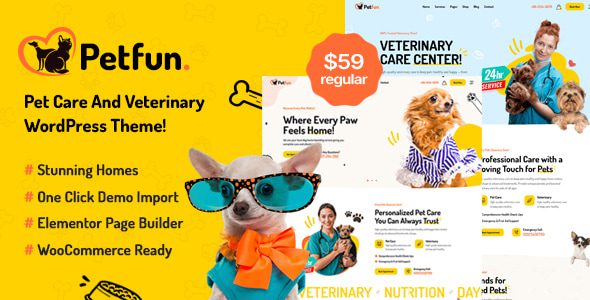 Petfun v1.0.4 – 宠物护理与兽医 WordPress 主题下载