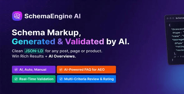 SchemaEngine AI v2.1.1 – 支持丰富结果与 AI 搜索的 WordPress Schema 插件下载