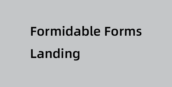 Formidable Forms Landing v1.0.02 拓展插件下载