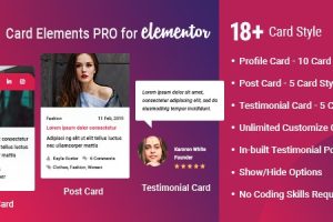 Card Elements Pro for Elementor v1.0.3 团队资料模块插件下载