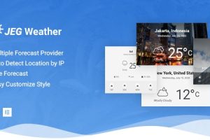 Jeg Weather Forecast WordPress Plugin v.1.0.4 –Elementor 和 WPBakery Page Builder 的附加组件插件下载