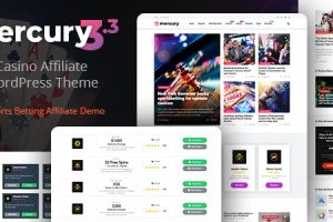 Mercury v3.9.1 – 赌博和赌场附属 WordPress 主题新闻和评论下载