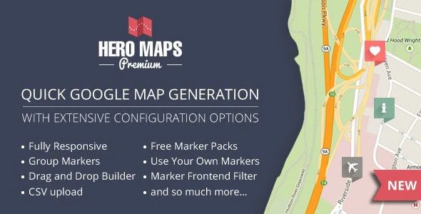 Hero Maps Premium v2.3.9 – 响应式谷歌地图插件下载_芒果运营