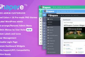 WPShapere – WordPress Admin Theme v7.0.7 WordPress后台仪表盘管理主题下载