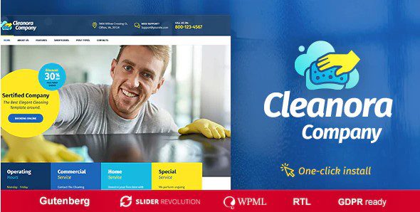 Cleanora v1.1.1 – 清洁服务主题下载_芒果运营