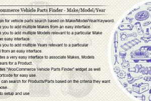 WooCommerce Vehicle Parts Finder – Make/Model/Year v3.7 WooCommerce 车辆零件查找器插件下载