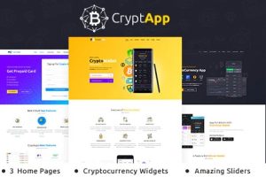 CryptApp – Landing Page Theme v2.8 比特币加密货币钱包app主题下载