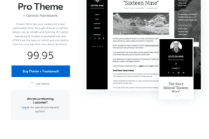 StudioPress Sixteen Nine Pro Genesis WordPress Theme 1.1