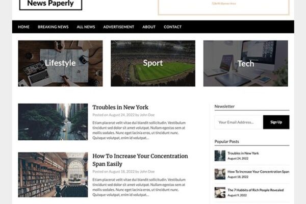 Newspaperly 118.5 wordpress 博客主题下载