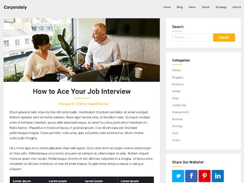 Corporately v105.7 WordPress 商业主题下载