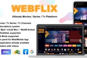 WebFlix v1.6 – 电影 – 电视剧 – 直播电视频道源码下载