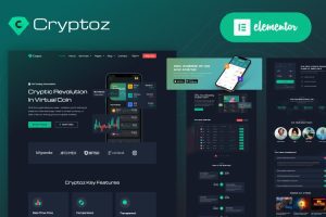 Cryptoz v1.0.0 – 加密货币登陆页面 Elementor WordPress 主题下载