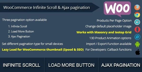 WooCommerce Infinite Scroll and Ajax Pagination v1.7 页面无限滚动加载浏览插件