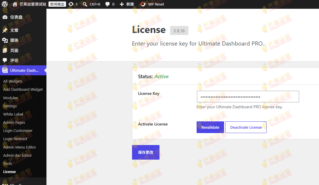 Ultimate Dashboard PRO WordPress 仪表板优化插件破解版下载