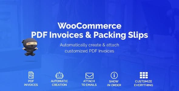 WooCommerce PDF Invoices ; Packing Slips GPL v1.4.8 ; v1.2.8 pdf发票生成插件下载