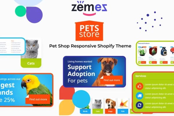 Pets Store Pet Shop响应式Shopify 宠物店主题下载