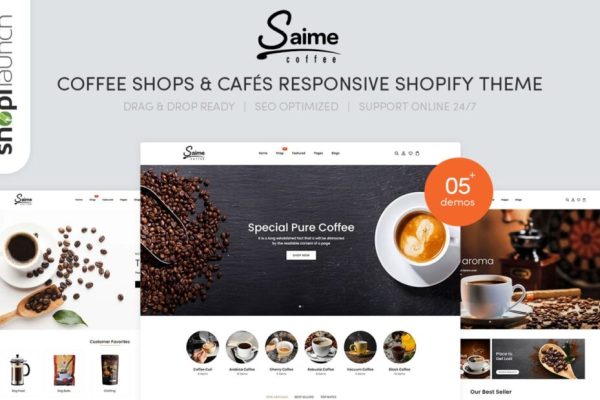 Saime v.1.0.0 – 咖啡店响应式 Shopify 主题下载