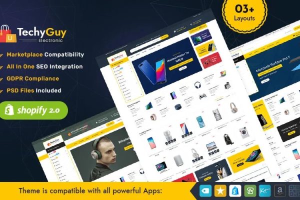 TechyGuy v2.0 电子产品和计算机多用途 Shopify 响应式主题 Shopify 主题下载