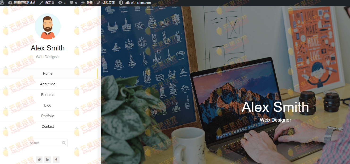 Kerge  简历vCard WordPress 主题破解版下载