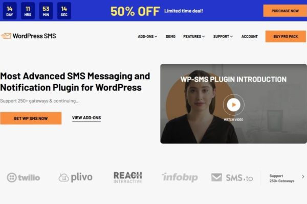 WP SMS Pro v4.3.7 最先进的 WordPress 短信和通知插件下载