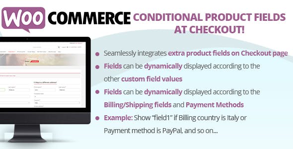 WooCommerce Conditional Product Fields at Checkout v5.7 结账页面增加显示其他字段插件下载