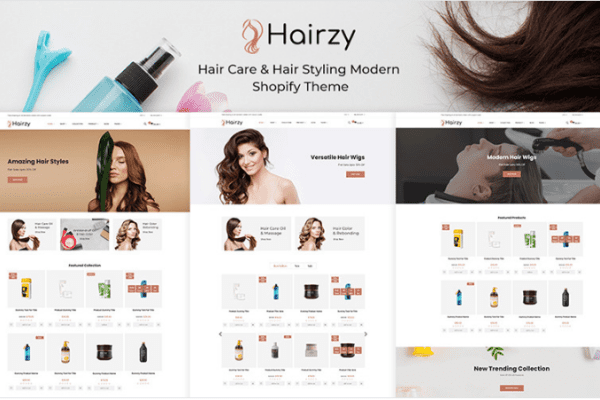 Hairzy – 头发护理和发型设计现代 Shopify 主题下载