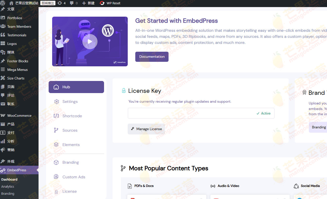 EmbedPress Pro 嵌入视频地图pdf图片等外部资源插件破解版下载
