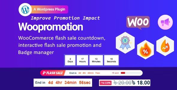 Woopromotion v1.0.5 WooCommerce 产品促销销售倒计时和徽章管理器插件下载
