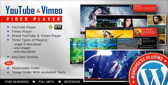 Youtube Vimeo Video Player and Slider WP Plugin v3.8 视频播放器插件下载