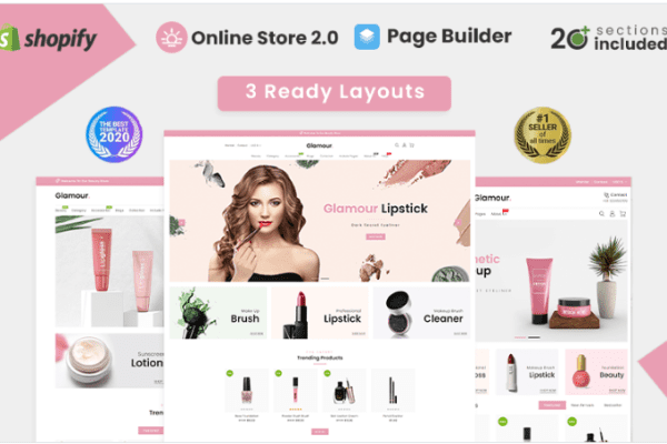 Glamor 化妆品商店 Shopify 主题模板下载