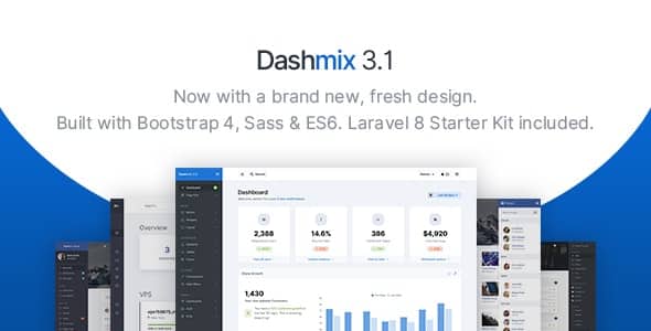 Dashmix v5.4 – Bootstrap 54 管理仪表板模板和 Laravel 8 入门工具包