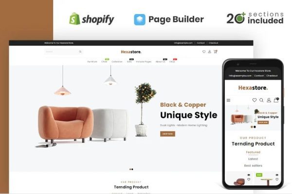 Hexastore 木材和家具商店 Shopify 主题模板下载