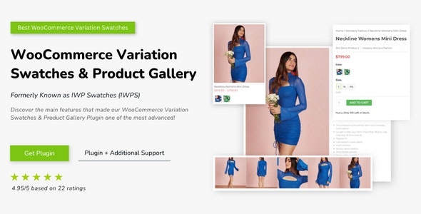 WooCommerce Variation Swatches And Additional Gallery v5.0.6 颜色图片变体显示插件下载