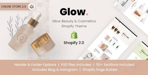 Glow v.1.0.0 – 美容和化妆品 Shopify 主题下载