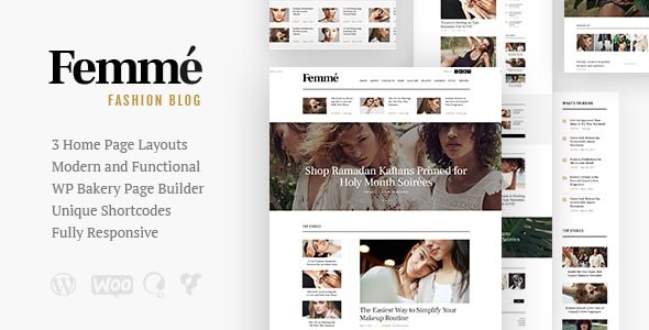 Femme v1.3.4 在线杂志和时尚博客 WordPress 主题下载