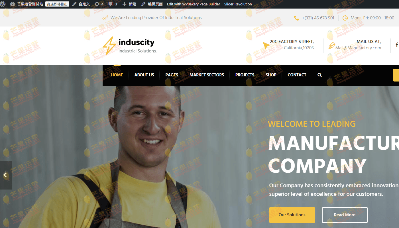 Induscity 工厂和制造业WordPress主题破解版下载