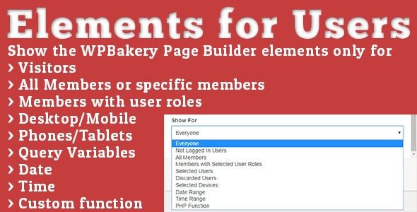 Elements for Users v1.5.6 – Addon for WPBakery Page Builder (formerly Visual Composer) 插件下载