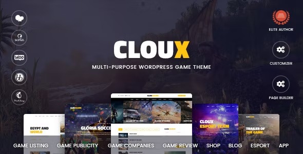 Cloux v1.1.3 – 游戏和游戏 WordPress 主题下载