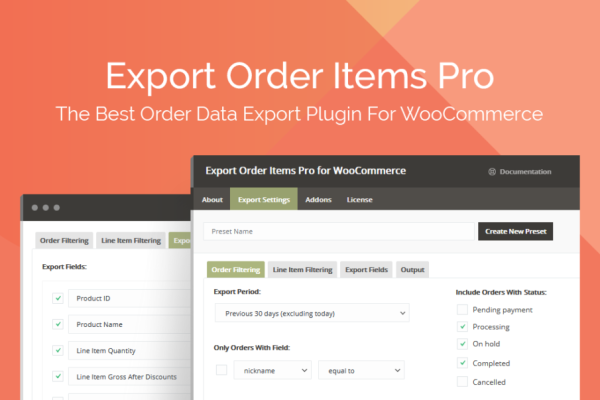 Export Order Items Pro for WooCommerce v2.1.29+Extra Product Options Addon v1.0.3[WPZONE] 订单按需导出为多种格式插件下载