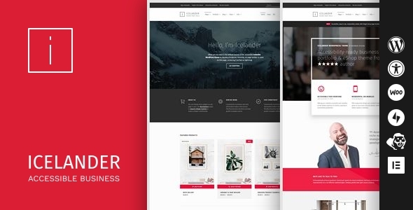 Icelander v1.7.5-可访问的业务组合和WooCommerce WordPress主题下载