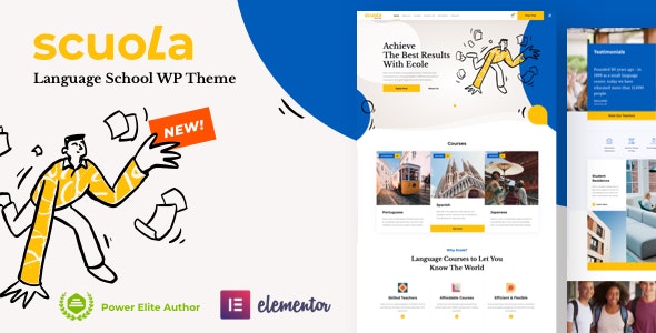 Scuola v8.5语言学校 WordPress Elementor主题下载