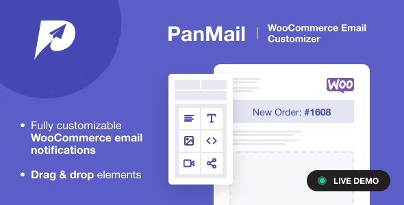 PanMail v1.1.0 – WooCommerce 电子邮件定制器插件下载